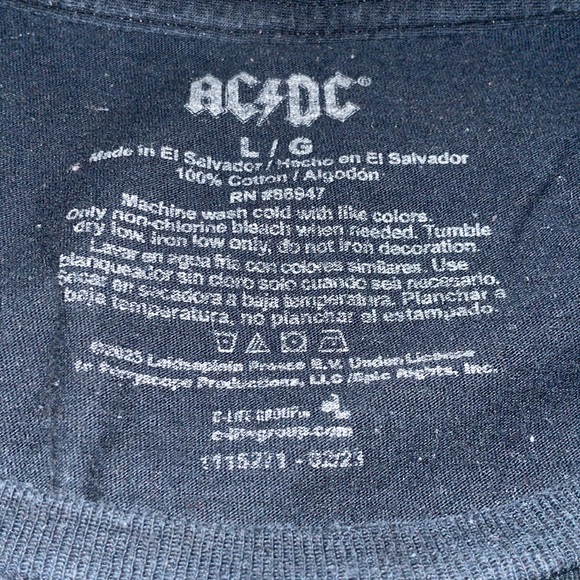 ACDC Black T-Shirt “For Those About to Rock” Band Tee - Picture 3 of 3